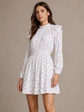Maje Rustini Crepe de Chine Mini Dress in Lipstick Kisses Print